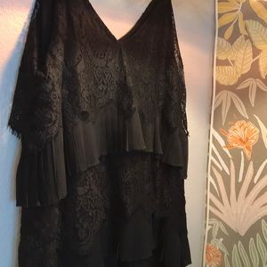 LBD: little Black flapper inspired lace mini dress